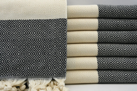 VENICE BLACK TURKISH TOWEL